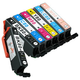 IC6CL80L (BK×2/C/M/Y/LC/LM) 7本セット 増量タイプ エプソン 互換 とうもろこし ICBK80 ICC80 ICM80 ICY80 ICLC80 ICLM80 残量表示機能付 EP-807AR/EP-807AW/EP-808AB/EP-808AR/EP-808AW/EP-907F/EP-977A3/EP-978A3/EP-979A3/EP-982A3/EP-707A/EP-708A/EP-777A/EP-807AB