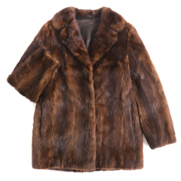 楽天市場】極美品☆MINK ミンク 本毛皮コート ブラウン 9 毛質艶やか 