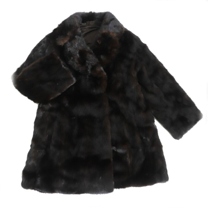 楽天市場】極美品☆MINK ミンク 本毛皮コート ダークブラウン 毛質艶や 