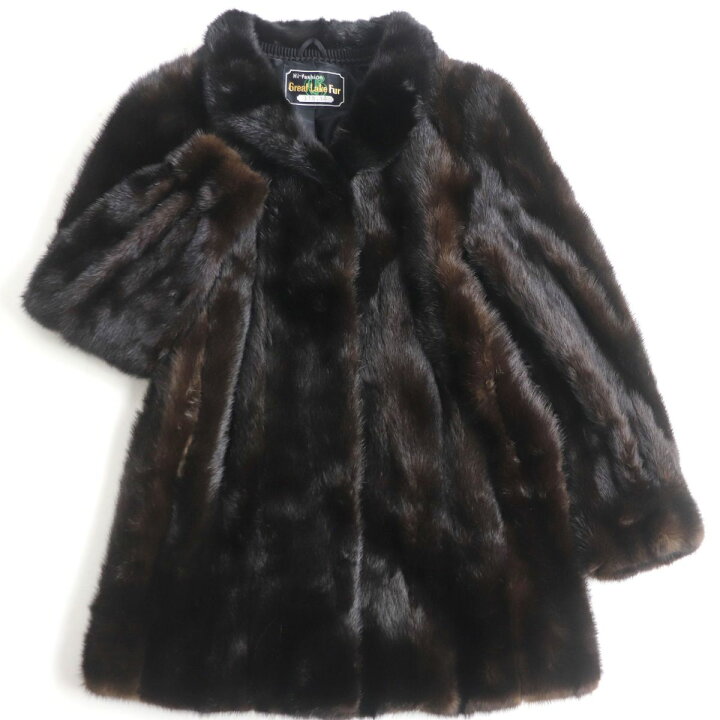 楽天市場】極美品◇MINK ミンク 逆毛 裏地花柄刺繍入り 本毛皮コート 