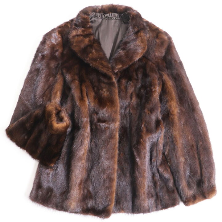 楽天市場】美品△MINK ミンク 本毛皮ショートコート ジャケット ダーク 