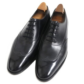 極美品□JOHN LOBB/ジョンロブ STRAND 2020イヤーモデル ウィングチップ パーフォレーション レザー ドレスシューズ ブラック 8 1/2E イングランド製 750足限定品 箱付き【中古】