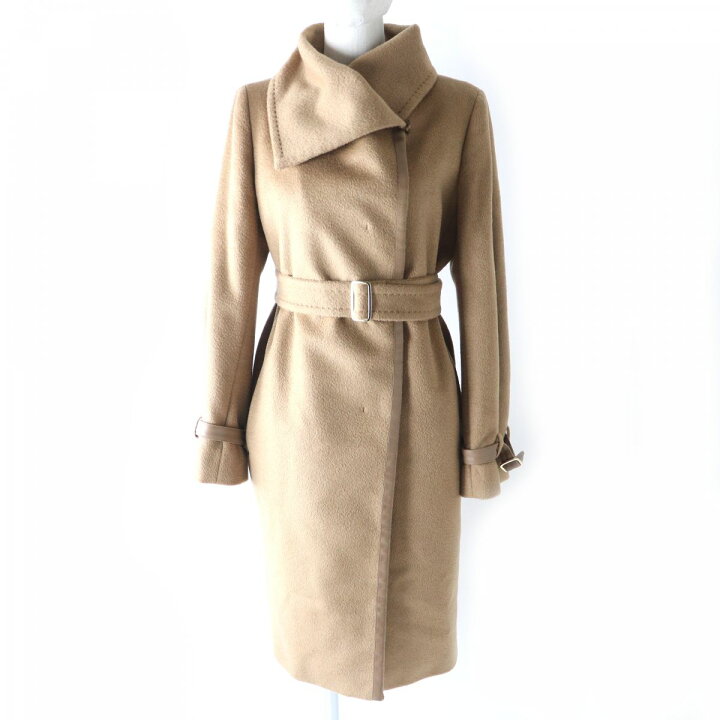 極美品★白タグMaxMara★カシミヤ★エレガントガウンコート★40★キャメル