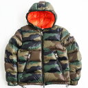 極美品●MONCLER モンクレール BLIER/ブリエ カモフラ/迷彩柄 ロゴワッペン付き フーデッドダウンジャケット マルチカ…