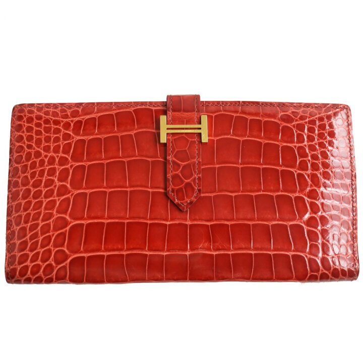 楽天市場】良品○HERMES エルメス ベアンスフレ アリゲーター Hロゴ  
