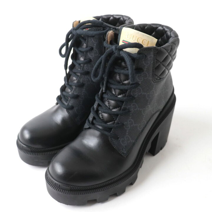 楽天市場】良品☆GUCCI グッチ 659691 GG ウィメンズ アンクルブーツ  