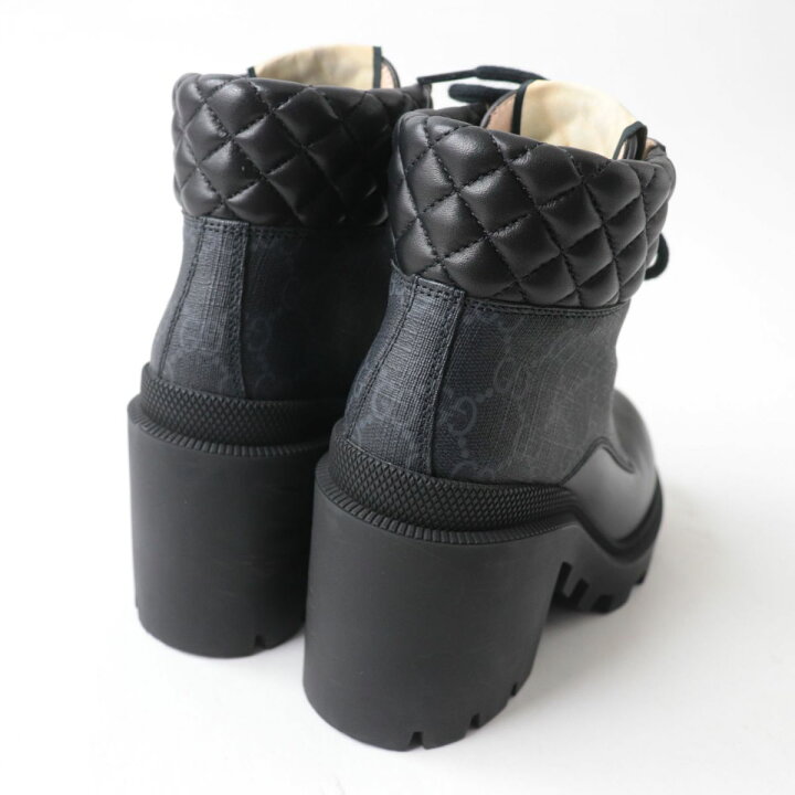 楽天市場】良品☆GUCCI グッチ 659691 GG ウィメンズ アンクルブーツ 