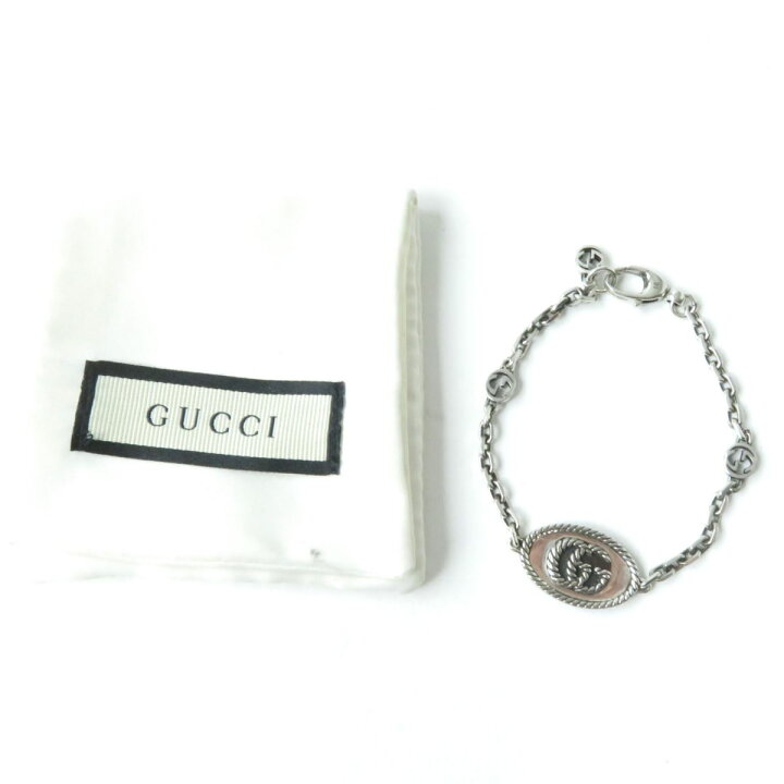楽天市場】美品☆GUCCI グッチ 627749 ダブルG Ag925 ブレスレット 