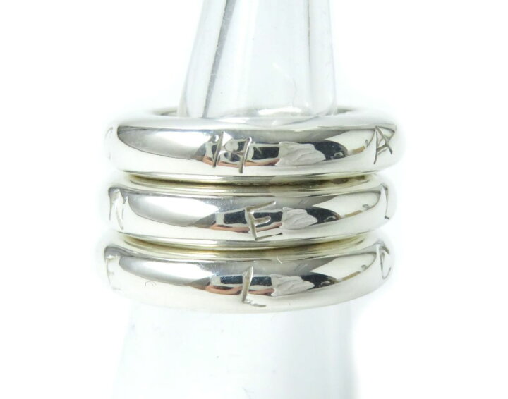 楽天市場】極美品☆CHANEL シャネル SV925 ロゴ刻印 3連リング／指輪  