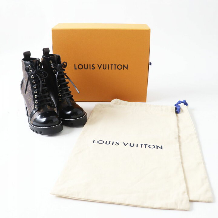 極美品 ☆ LOUISVUITTON スタートレイルラインブーツ37 モノグラム楽天 