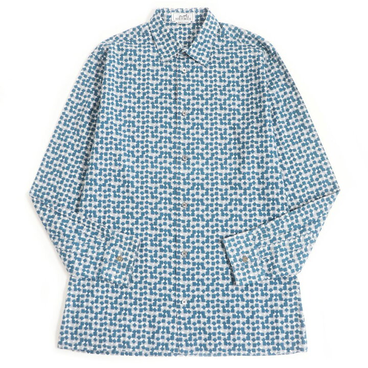 楽天市場】美品□HERMES/エルメス ブロック 総柄 シェルボタン 袖口 