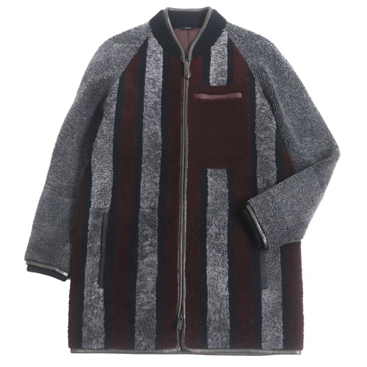 楽天市場】美品□FENDI/フェンディ ストライプ柄 レザー使い WZIP ノー 
