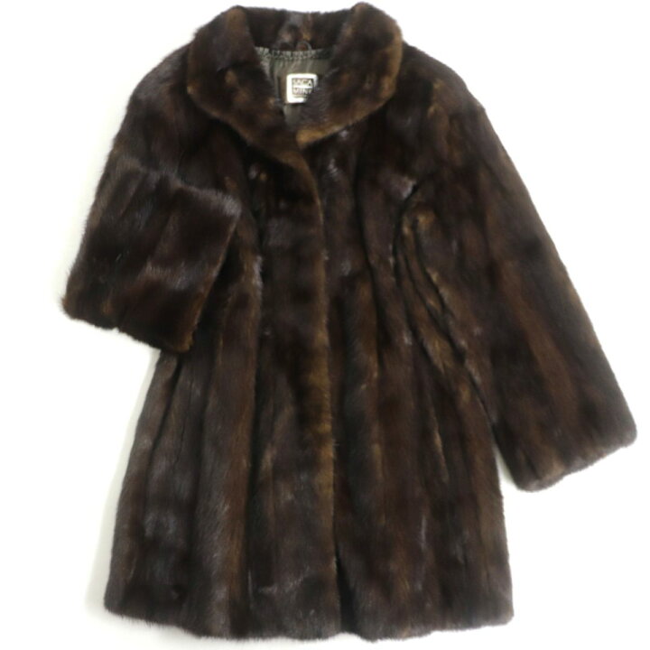 楽天市場】極美品▽SAGA MINK サガミンク 本毛皮コート ダークブラウン  