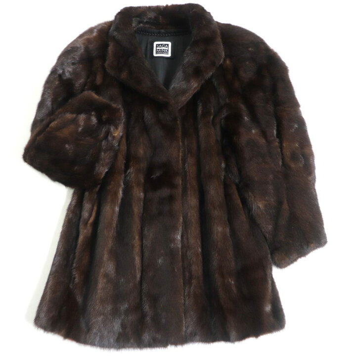 楽天市場】極美品▽SAGA MINK サガミンク 本毛皮コート ダークブラウン  