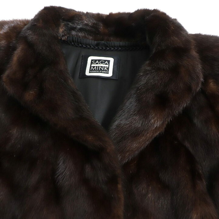 楽天市場】極美品▽SAGA MINK サガミンク 本毛皮コート ダークブラウン  