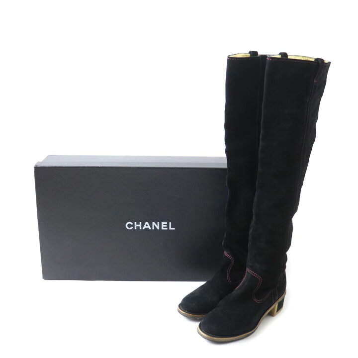 楽天市場】美品☆CHANEL シャネル ココマークステッチ入り チャンキー 