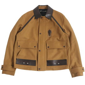 未使用品□BERLUTI/ベルルッティ 裏地カリグラフィ パティーナレザー使い WZIP ブルゾンジャケット/カバーオール キャメル 52 伊製 正規品【中古】