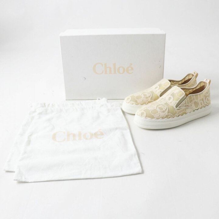 楽天市場】未使用品◎イタリア製 Chloe クロエ LAUREN SLIP ON LACE 