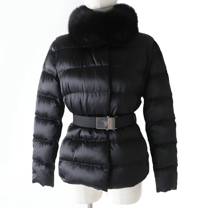 楽天市場】極美品☆正規品 PRADA プラダ 襟フォックスファー・ロゴ入り  