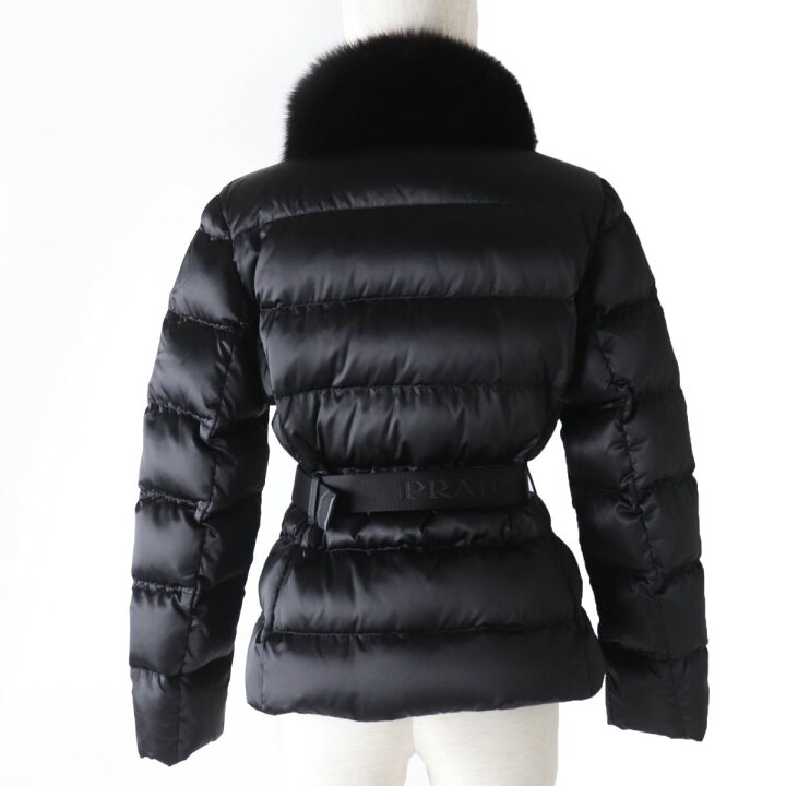 楽天市場】極美品☆正規品 PRADA プラダ 襟フォックスファー・ロゴ入り  