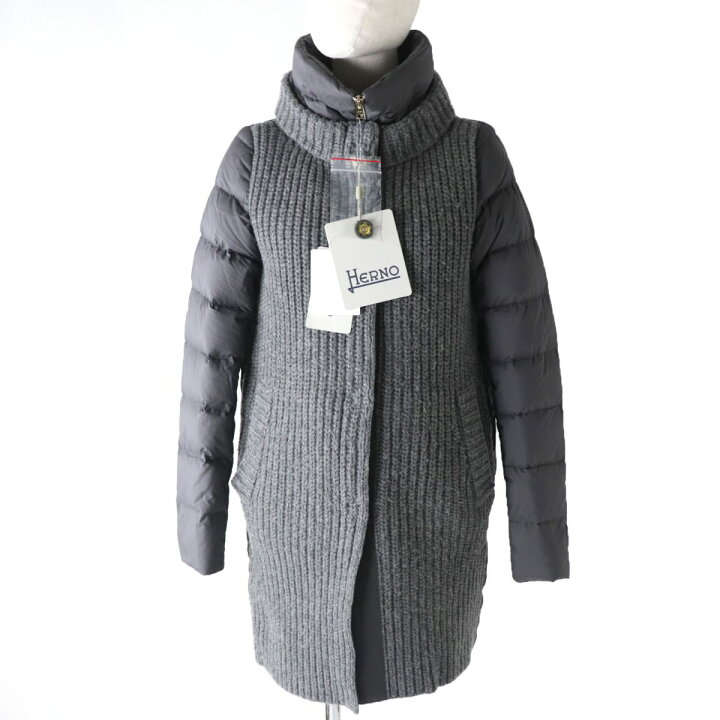 楽天市場】美品☆正規品 HERNO ヘルノ PI0858D 18年 ニット切替 