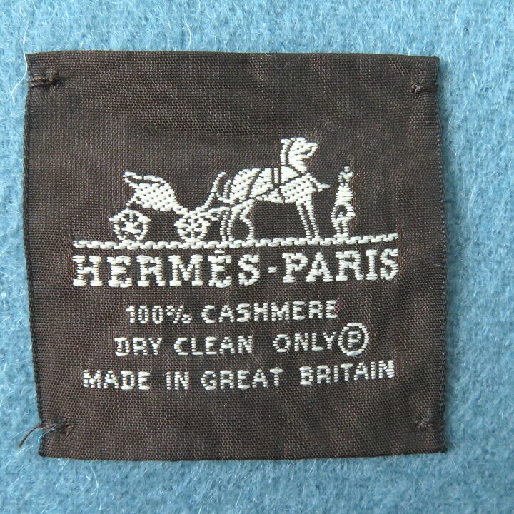 楽天市場】極美品 HERMES エルメス カシミヤ100％ ロゴ刺繍入り 大判 