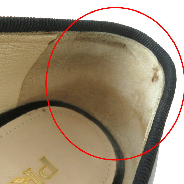 楽天市場】美品 PRADA プラダ 1F889D ロゴ金具・リボン付き パテント 