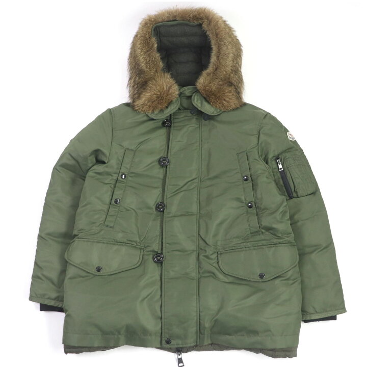 楽天市場】極美品 MONCLER モンクレール RONIER ファーフーデッド ロゴ  