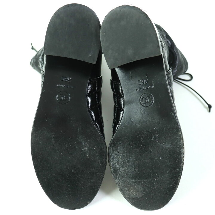 美品 CHANEL シャネル ブーツ メッシュ ココマーク リボン 36C 23
