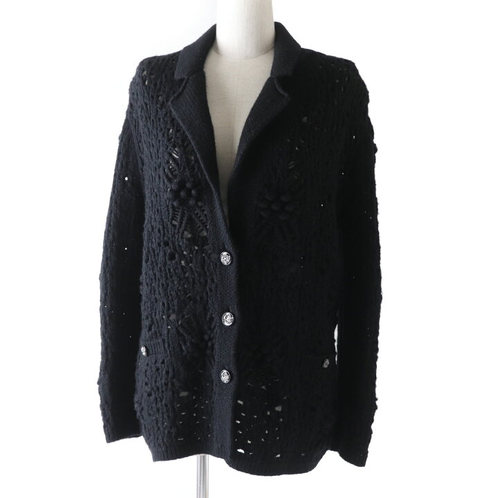 楽天市場】極美品 CHANEL シャネル P72095 カシミヤ100％ ビジュー付き  