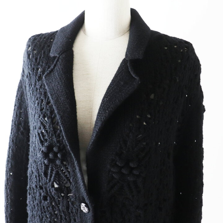 楽天市場】極美品 CHANEL シャネル P72095 カシミヤ100％ ビジュー付き 