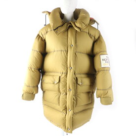 美品 GUCCI グッチ THE NORTH FACE ノースフェイス 22SS 671794 アームロゴ フーデッド ロング ダウンジャケット キャメル系 M ハンガー・ガーメント付き 正規品 レディース【中古】