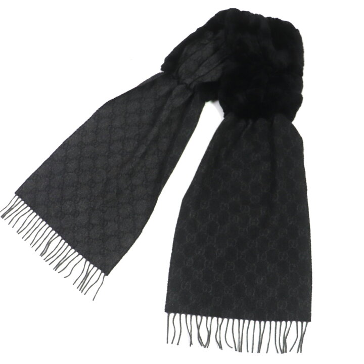 楽天市場】美品▽GUCCI グッチ カシミヤ100% ラビットファー GG柄  