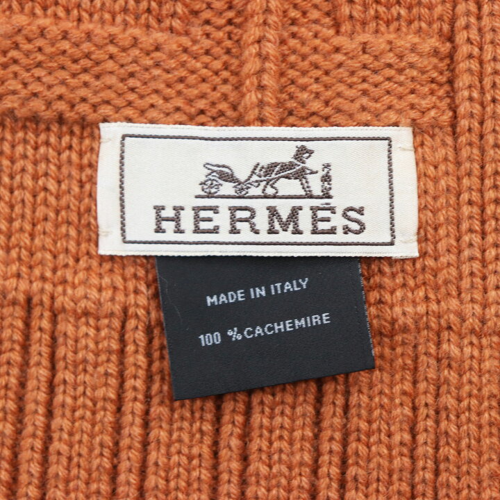 楽天市場】極美品○HERMES エルメス カシミヤ100％ H柄編み ショート  