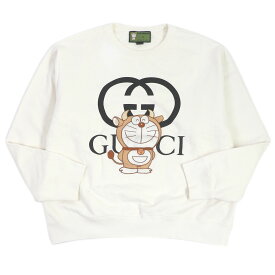 良品□GUCCI グッチ 626990 ドラえもん インターロッキングG エンブロイダリー クルーネック トレーナー スウェットシャツ アイボリー L イタリア製 正規品 メンズ【中古】