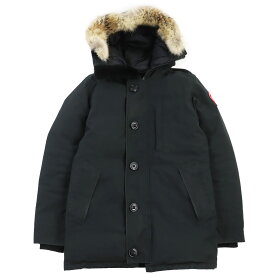 良品●CANADA GOOSE カナダグース 3438JM JASPER ジャスパー ファー ロゴワッペン付き フーデッド ダウンジャケット ブラック S カナダ製 正規品 メンズ【中古】