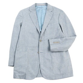 美品○Dunhill ダンヒル シルク55% BELGRAVIA FIT ベルグレイヴィアフィット シングル 薄手 テーラードジャケット/サマージャケット ブルー系 50 正規品 メンズ【中古】