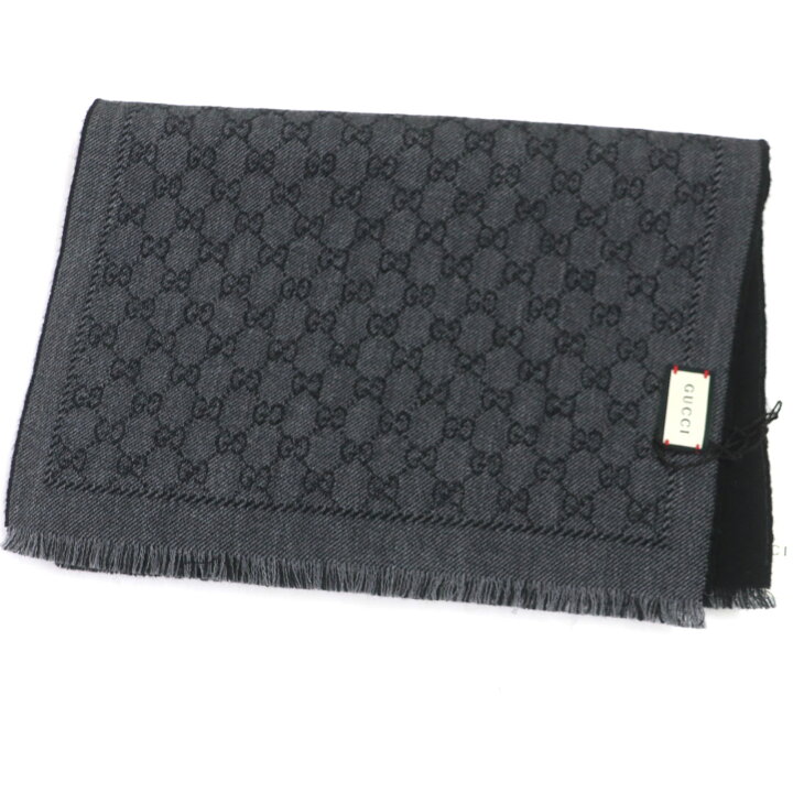 楽天市場】未使用品▽GUCCI グッチ 402093 ウール100% GG柄 フリンジ  