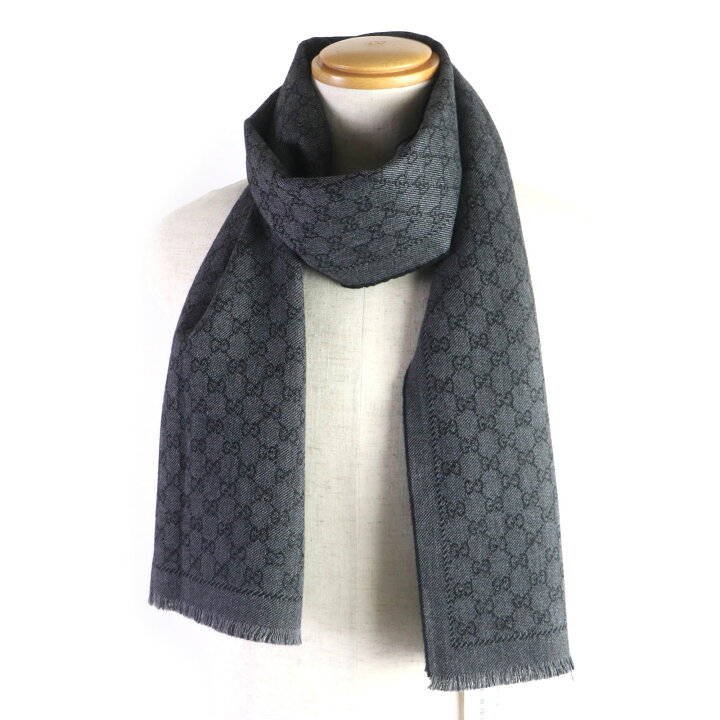 楽天市場】未使用品▽GUCCI グッチ 402093 ウール100% GG柄 フリンジ  