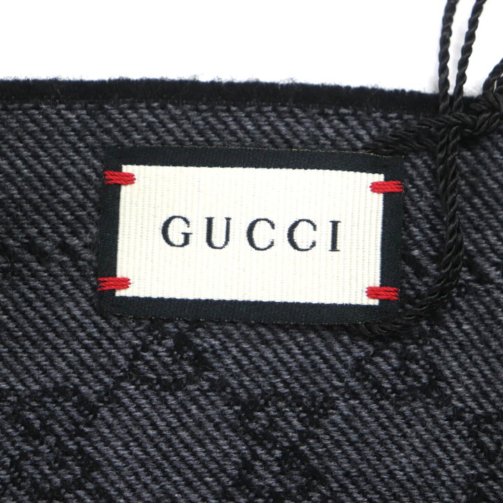 楽天市場】未使用品▽GUCCI グッチ 402093 ウール100% GG柄 フリンジ  