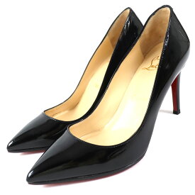 極美品△Christian Louboutin クリスチャンルブタン パテントレザー PIGALLE 85 ポインテッドトゥ パンプス ブラック 36 箱付き イタリア製 レディース【中古】