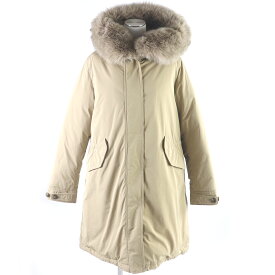 極美品□WOOLRICH ウールリッチ WWCPS2790 KEY STONE PARKA フォックスファーフード ダウンコート ダウンジャケット ベージュ S 正規品 レディース【中古】