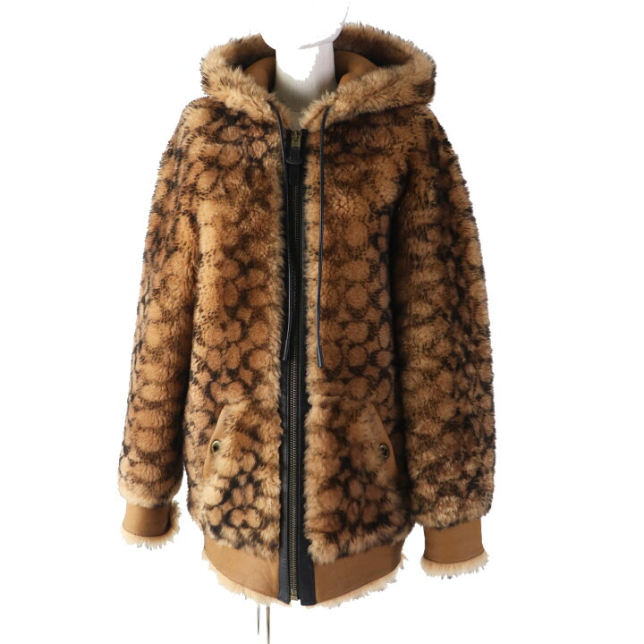 楽天市場】美品◎COACH コーチ 79203 ムートン ラムレザー フード付き  