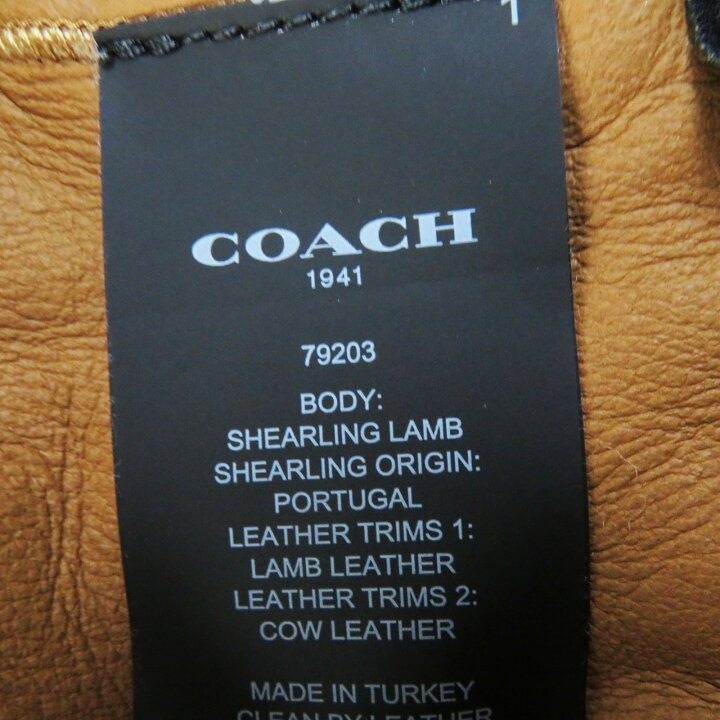 楽天市場】美品◎COACH コーチ 79203 ムートン ラムレザー フード付き  