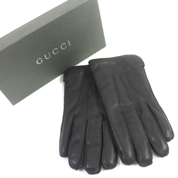 楽天市場】極美品□GUCCI グッチ ロゴ入り 裏カシミヤ100％ レザー 