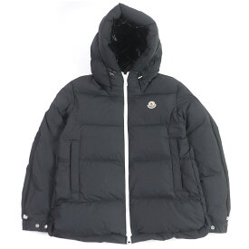 美品□MONCLER モンクレール 21-22AW IDIL アームロゴプリント WZIP フーデッド ダウンジャケット ブラック 3 ブルガリア製 正規品 メンズ【中古】