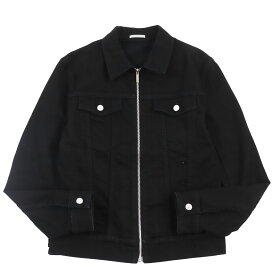 美品●Dior HOMME ディオールオム 833C416A4209 レザーロゴパッチ付き ジップアップ デニムジャケット ブラック 48 イタリア製 正規品 メンズ【中古】