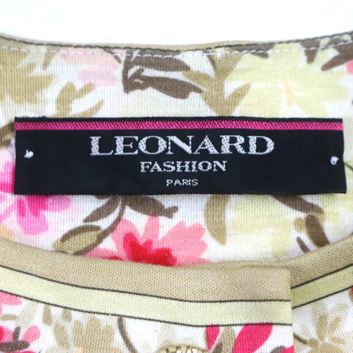 楽天市場】美品▽LEONARD レオナール コットン100% 花柄 金ボタン ノー  