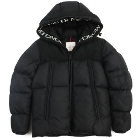 美品●MONCLER モンクレール 18-19AW MONTCLAR モンクラ ロゴ刺繡 ロゴワッペン付き フーデッドダウンジャケット ブラック 1 正規品 メンズ【中古】