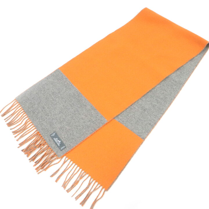 楽天市場】極美品□HERMES エルメス カシミヤ100％ 無地 バイカラー  